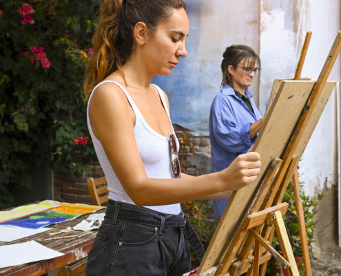 painting in the sun art school Spain